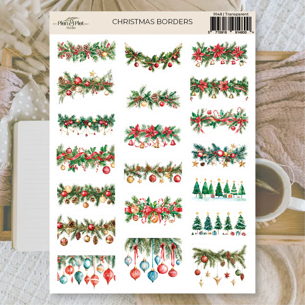 Villem Kleebised: Christmas Borders | läbipaistev matt vinüül Plan & Plot Studio