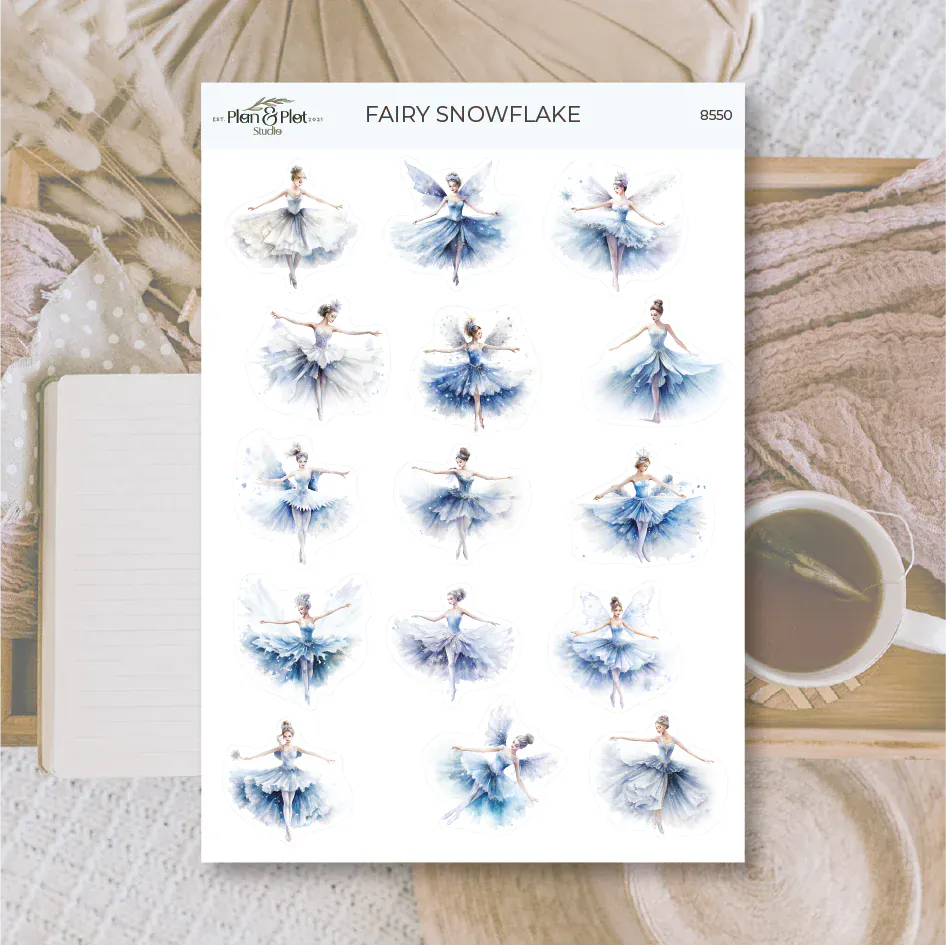 Villem Kleebised: Fairy Snowflake | läbipaistev matt vinüül Plan & Plot Studio