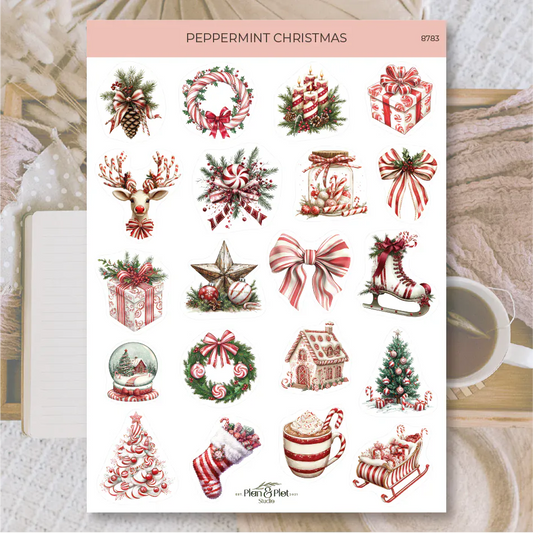 Villem Kleebised: Peppermint Christmas | valge matt vinüül Plan & Plot Studio