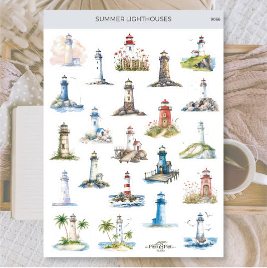 Villem Kleebised: Summer Lighthouses | valge matt vinüül Plan & Plot Studio