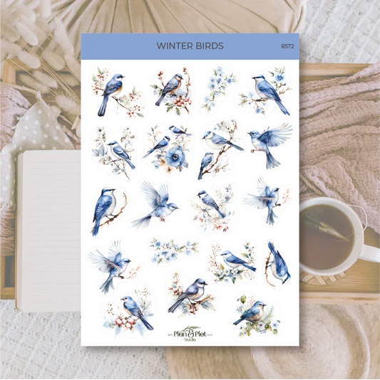 Villem Kleebised: Winter Birds | läbipaistev matt vinüül Plan & Plot Studio