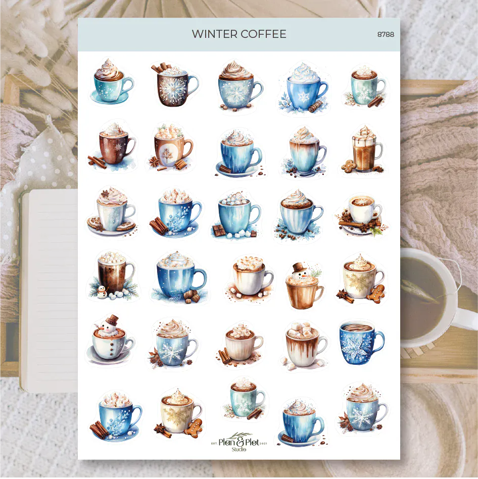 Villem Kleebised: Winter Coffee | valge matt vinüül Plan & Plot Studio