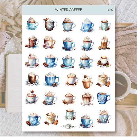 Villem Kleebised: Winter Coffee | valge matt vinüül Plan & Plot Studio