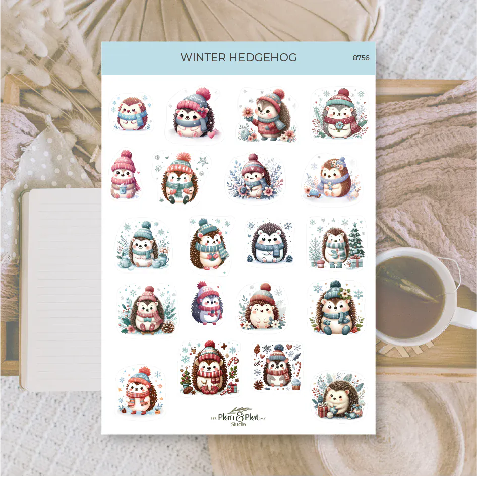 Villem Kleebised: Winter Hedgehog | valge matt vinüül Plan & Plot Studio