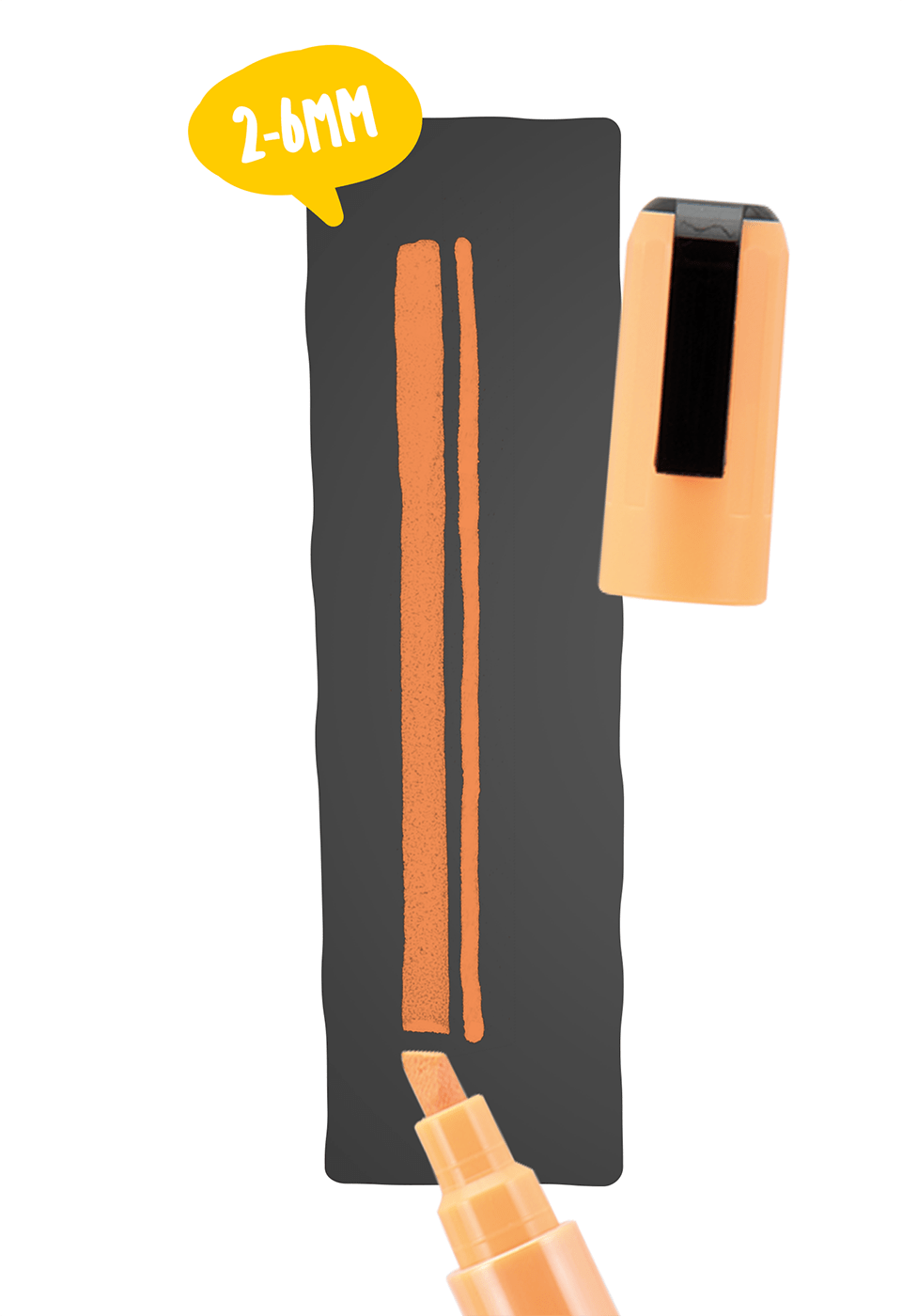 Villem SECURIT Oranž kriidimarker tahvlitele ja kriidipindadele, 2-6mm Securit