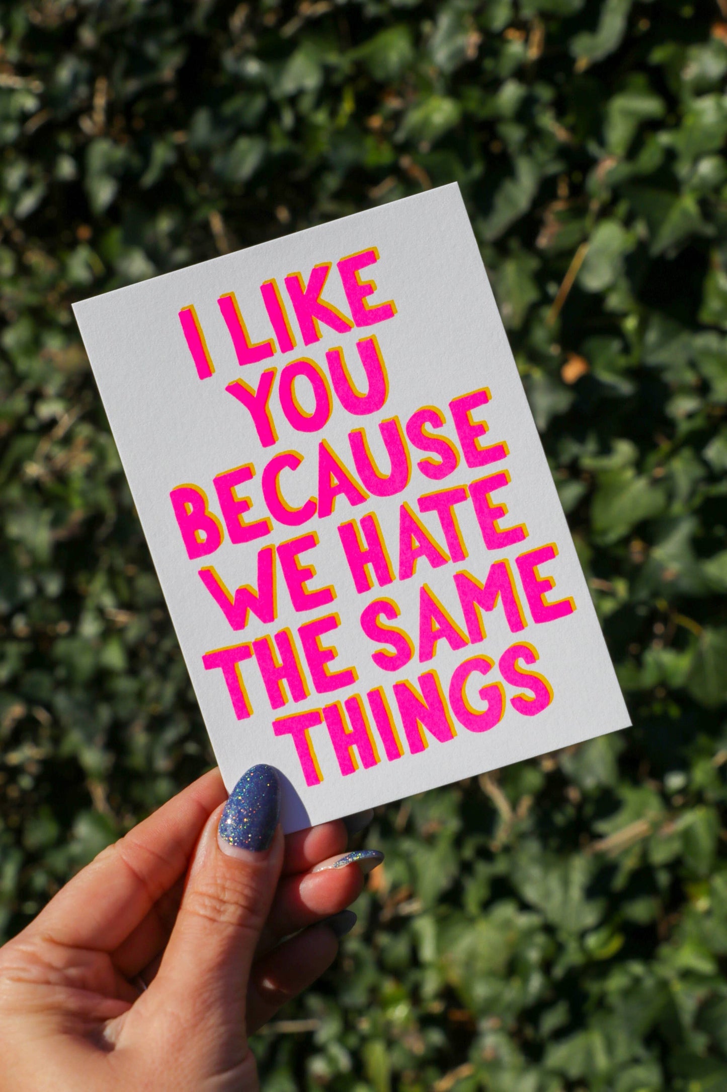 Villem Postkaart – “I Like You Because We Hate the Same Things” Studio Inktvis