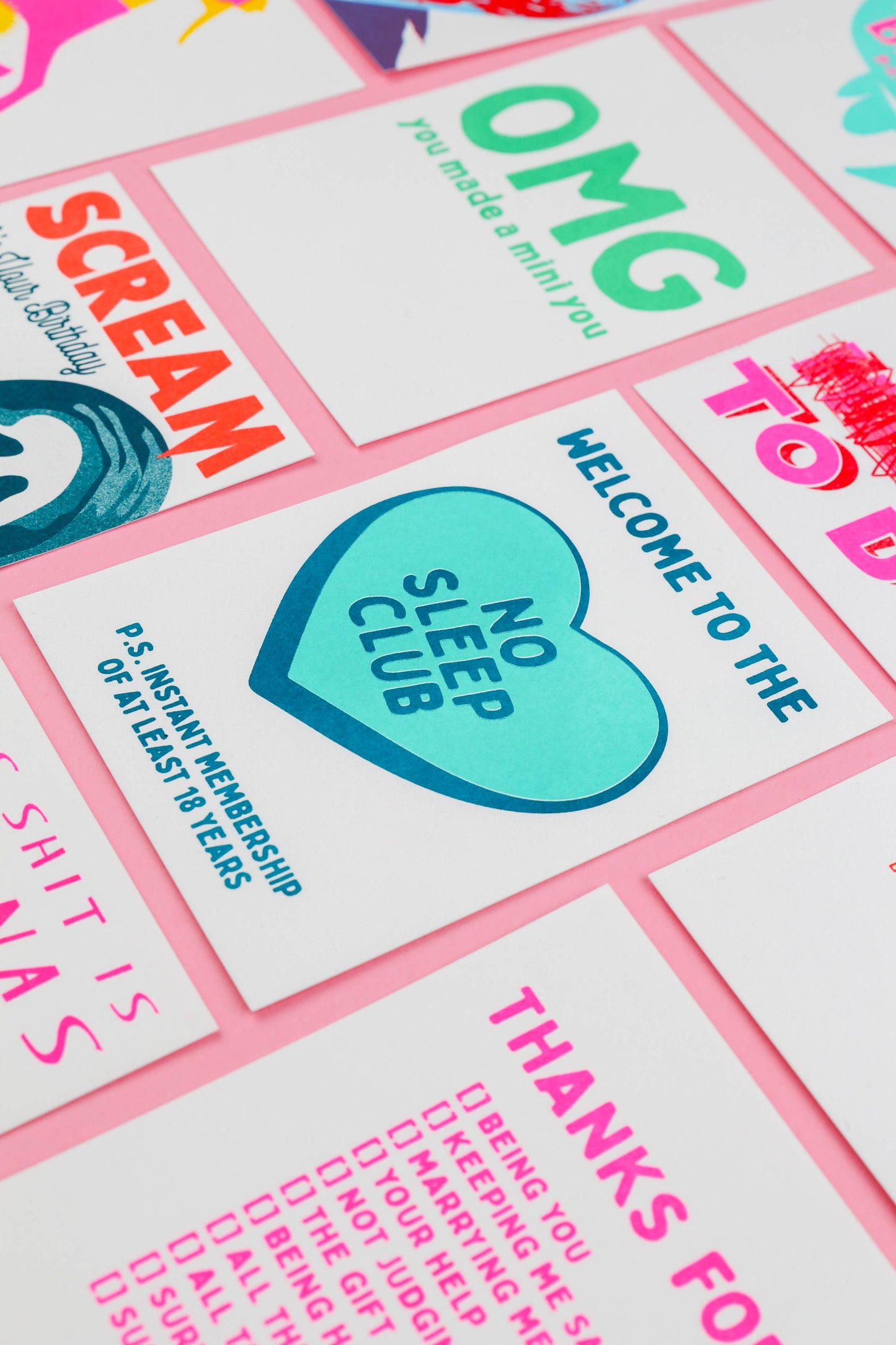 Villem Postkaart – “No Sleep Club” (Mint) Studio Inktvis