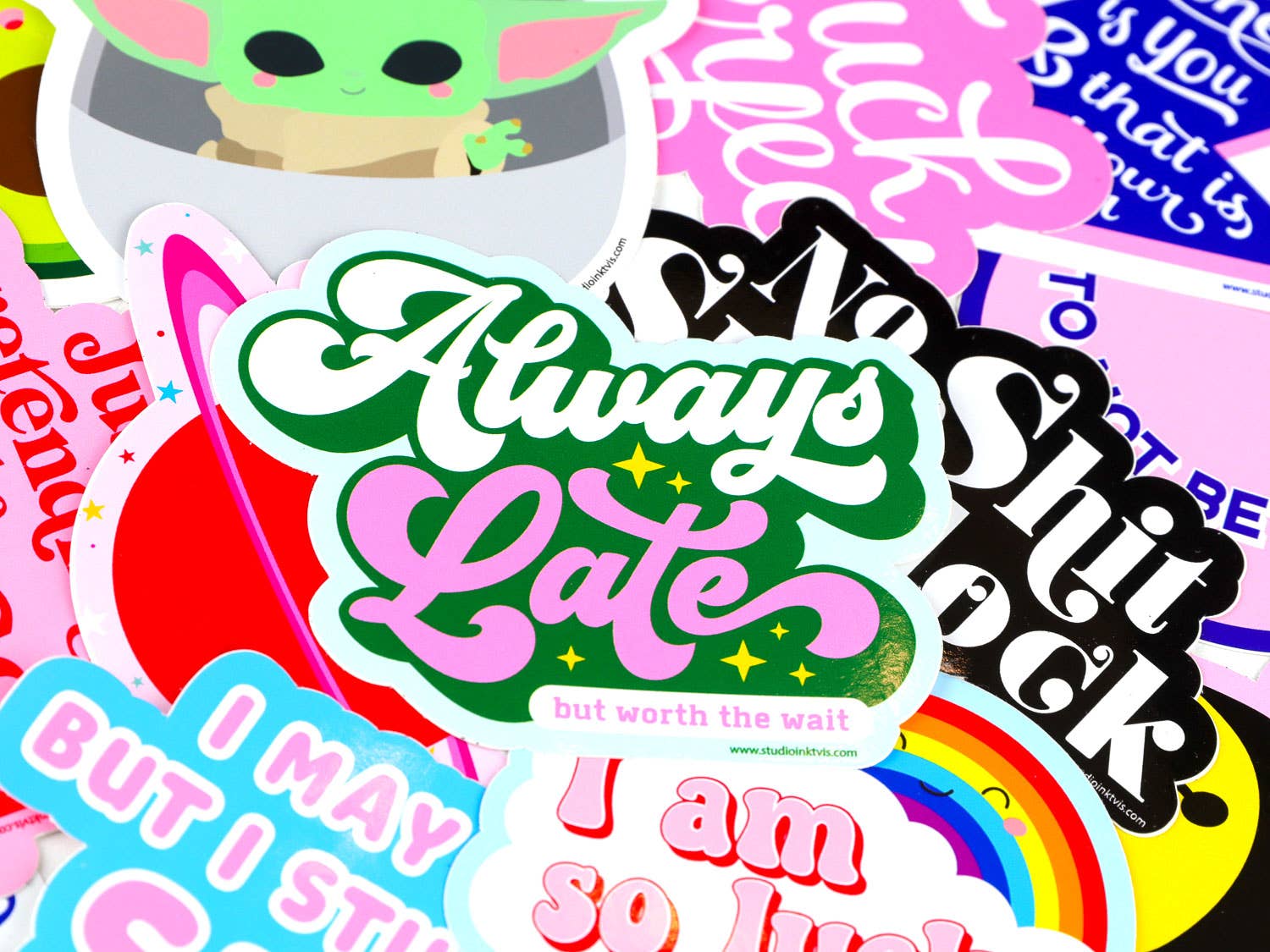 Villem Sticker Always Late but worth the wait Studio Inktvis