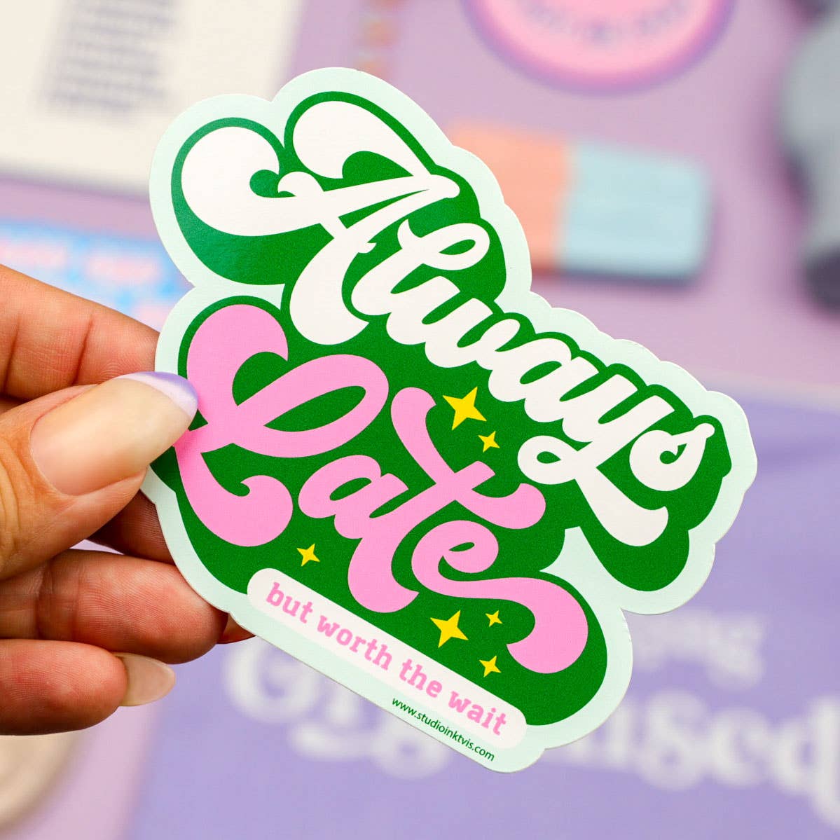 Villem Sticker Always Late but worth the wait Studio Inktvis