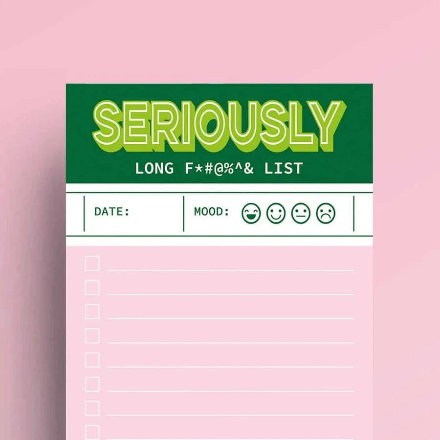 Villem To do list märkmepaber 10×21 cm - “Seriously Long Fucking List” Studio Inktvis