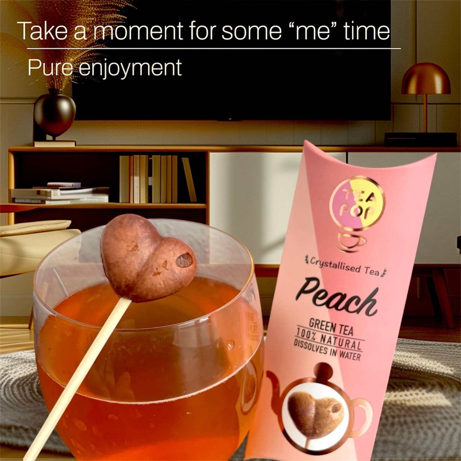 Villem Tea-Pop looduslik gurmeetee pulgal Peach 1 tk TeaPop