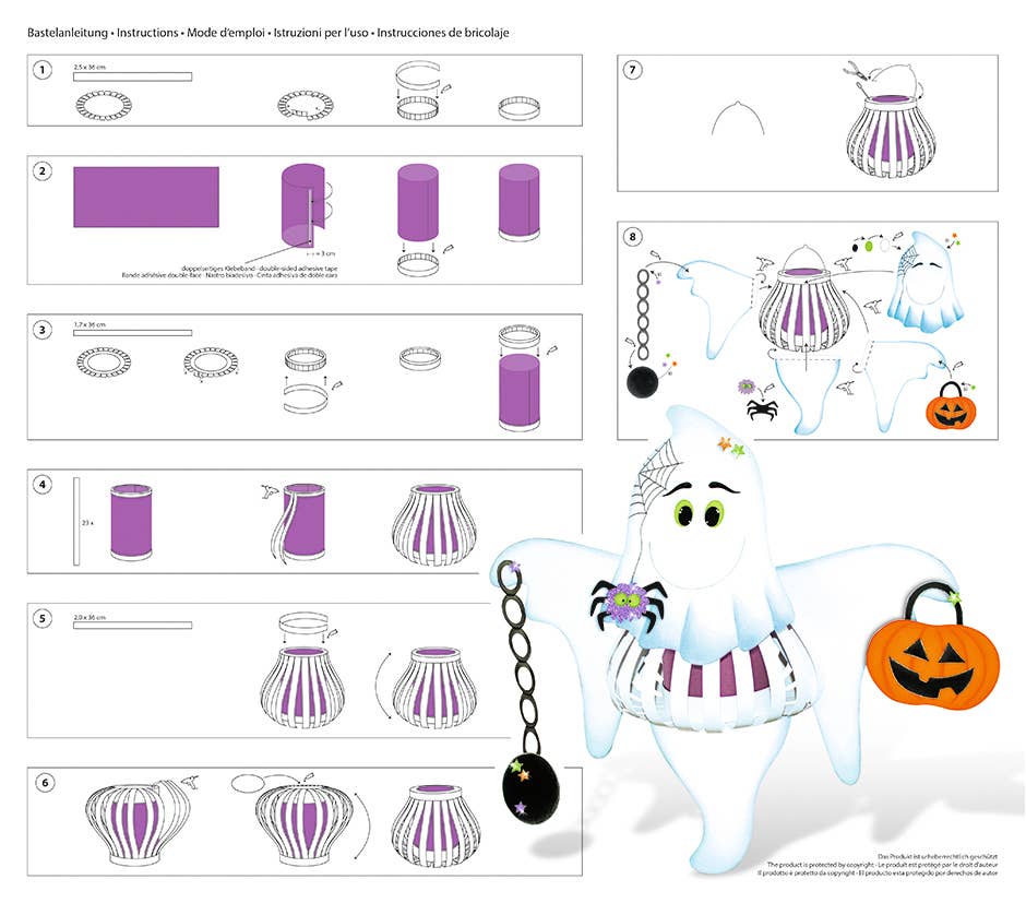 Villem Lantern craft kit (cross) “Ghost” URSUS® / Buntpapierfabrik Ludwig Bähr GmbH & Co. KG