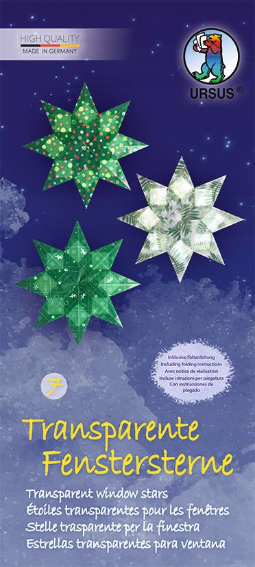 Villem Transparent window stars large, assortment 07 URSUS® / Buntpapierfabrik Ludwig Bähr GmbH & Co. KG