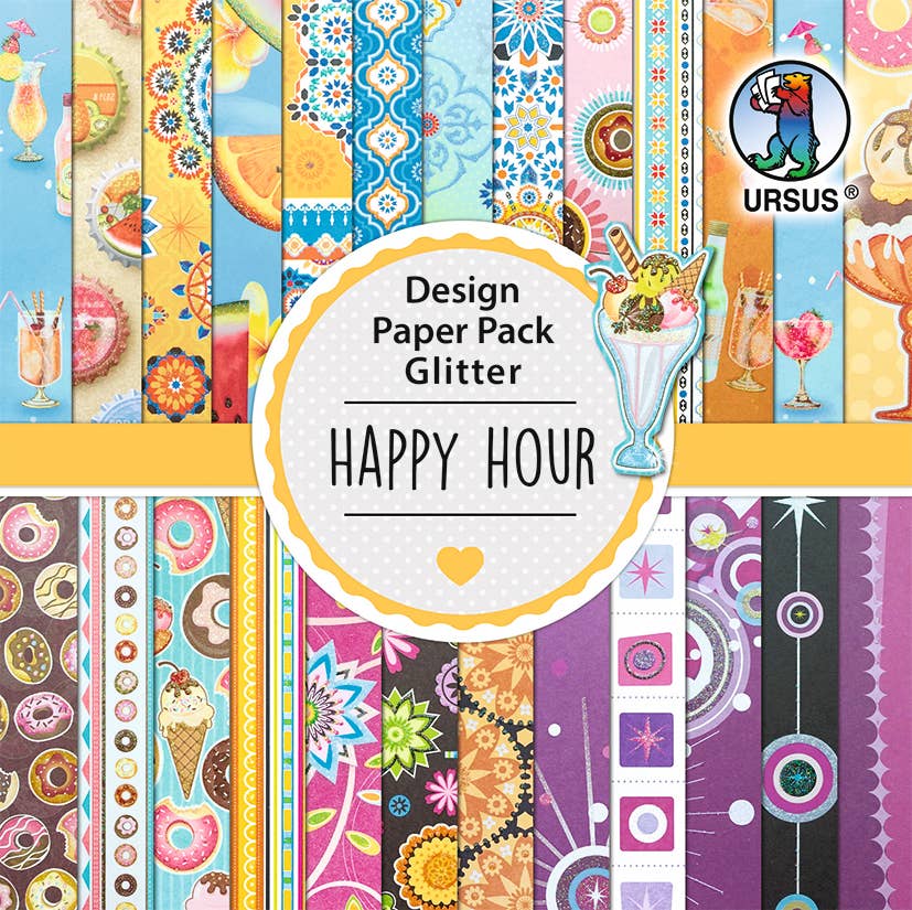 Villem Design Paper Pack Glitter "Happy Hour" URSUS®