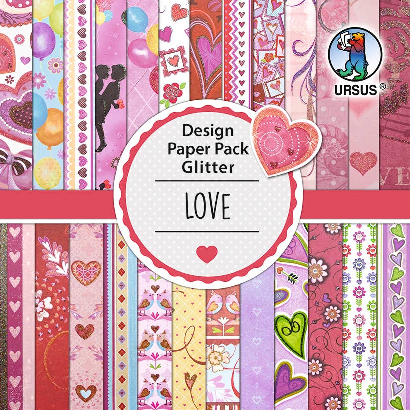 Villem Design Paper Pack Glitter "Love" URSUS®