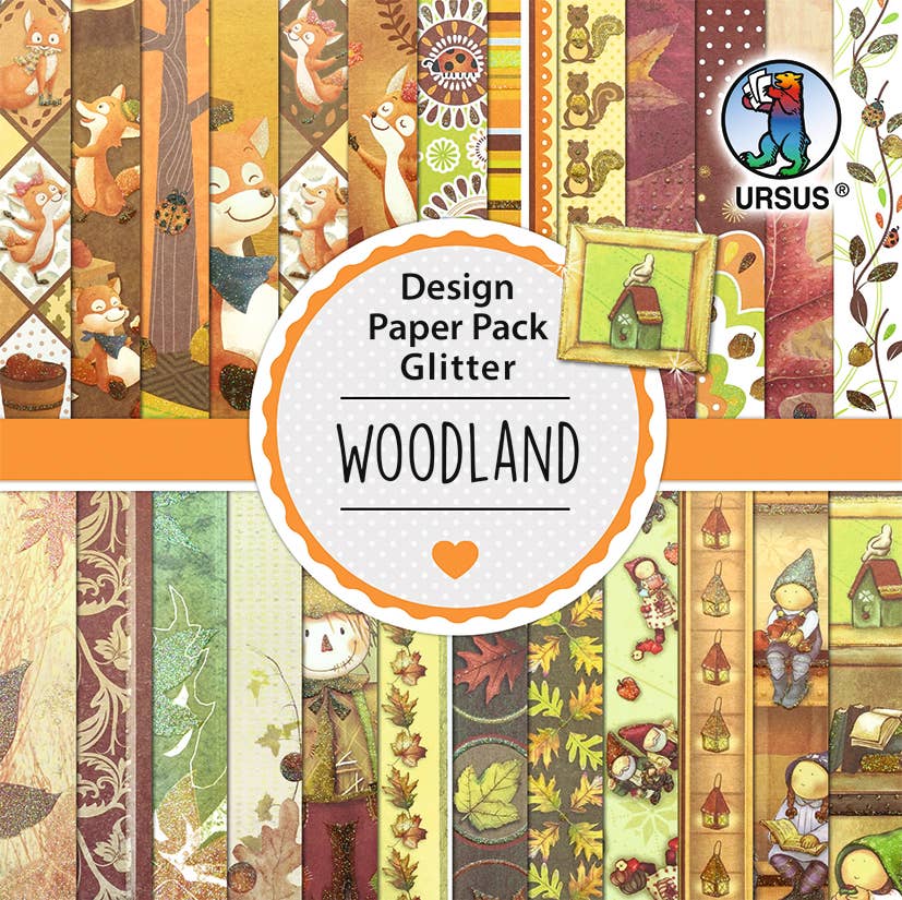 Villem Design Paper Pack Glitter "Woodland" URSUS®
