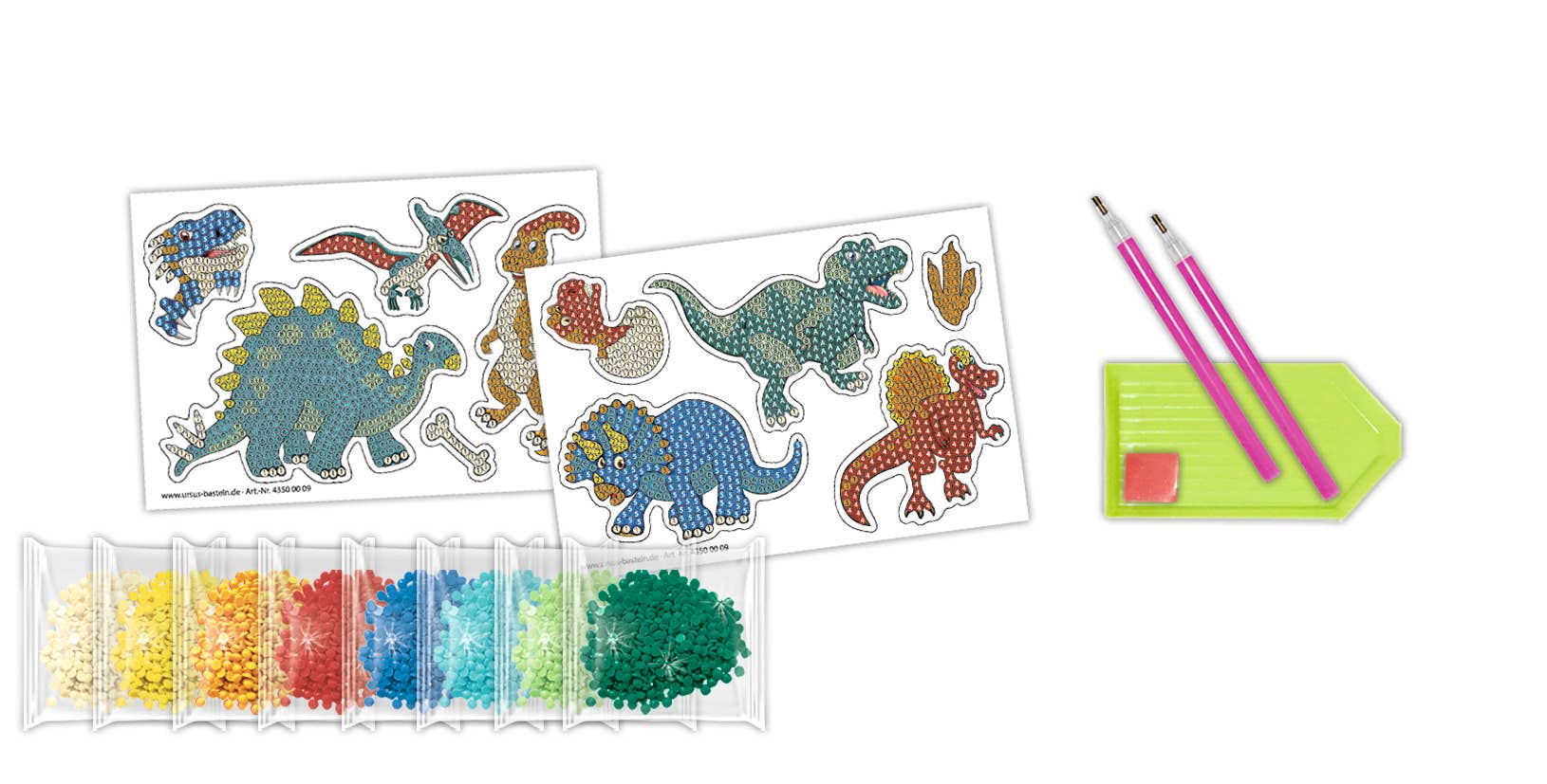 Villem Teemantmosaiigi kleebiste loovkomplekt - Dinosaurused URSUS®