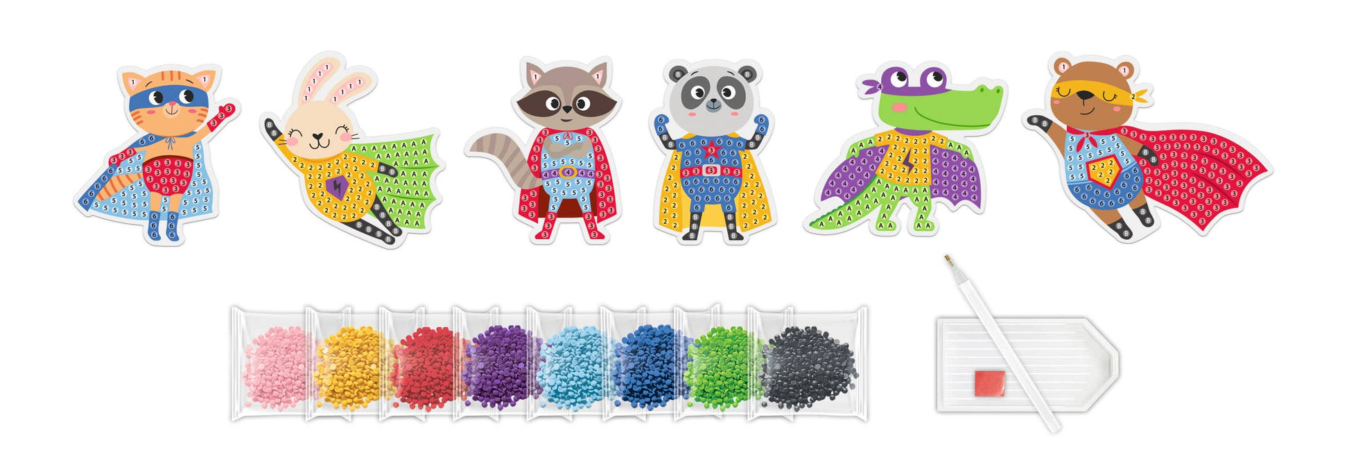 Villem Teemantmosaiigi kleebiste loovkomplekt - Superkangelased URSUS®