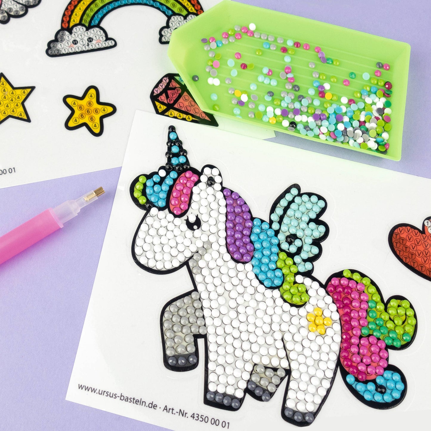 Villem Teemantmosaiigi kleebiste loovkomplekt - Ükssarvikud URSUS®