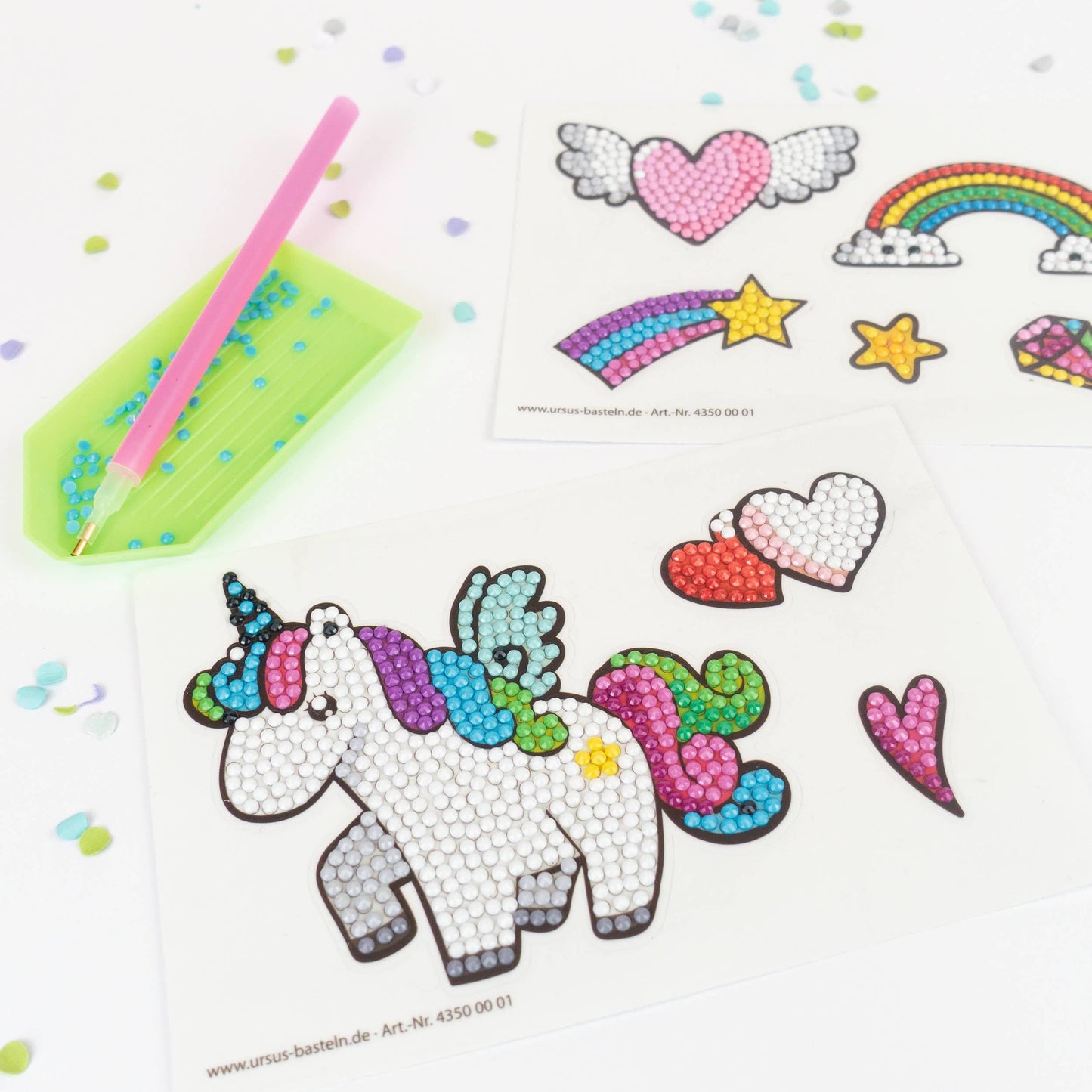 Villem Teemantmosaiigi kleebiste loovkomplekt - Ükssarvikud URSUS®